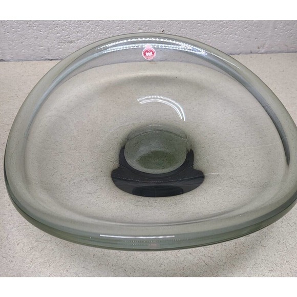 Holmegaard Per Lutken Glass Freeform Bowl Dish Danish Signed 1959 12" x 11" - Picture 3 of 5